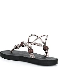 Loeffler Randall Mika T Strap Fabric Sandals