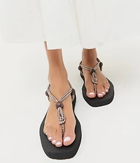 Loeffler Randall Mika T Strap Fabric Sandals