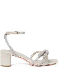 Loeffler Randall Mikel Suede Rhinestone Embellished Bow Ankle Strap Dress Sandals