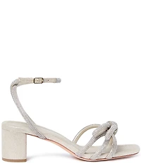 Loeffler Randall Mikel Suede Rhinestone Embellished Bow Ankle Strap Dress Sandals