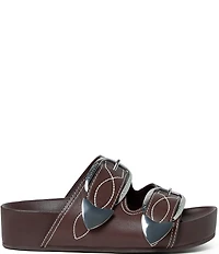 Loeffler Randall Nico Stitched Leather Banded Footbed Sandals