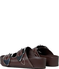 Loeffler Randall Nico Stitched Leather Banded Footbed Sandals