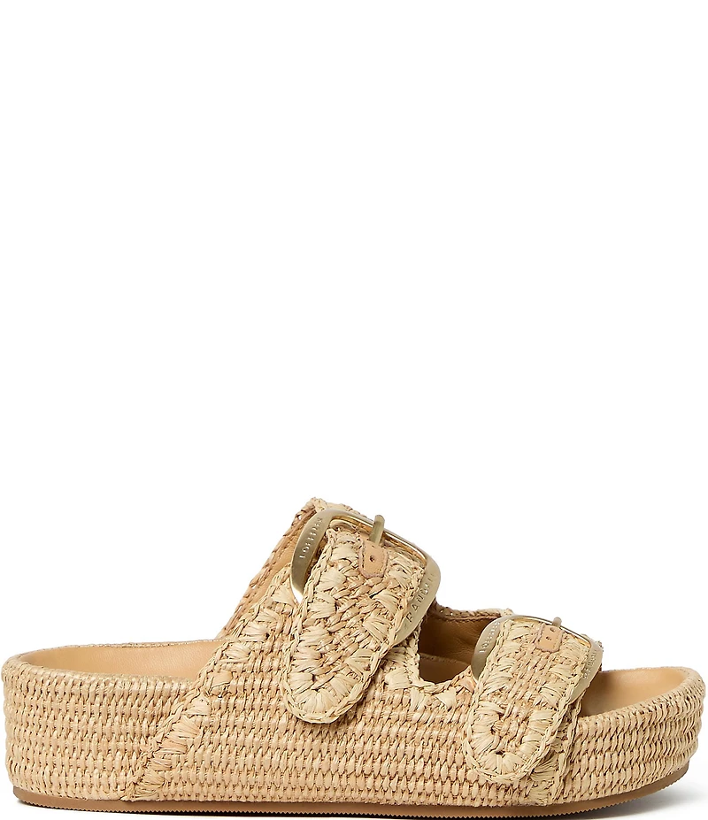 Loeffler Randall Nico Woven Raffia Banded Footbed Sandals