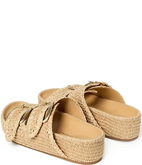 Loeffler Randall Nico Woven Raffia Banded Footbed Sandals