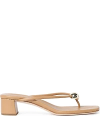 Loeffler Randall Odessa Leather Hardware Thong Block Heel Sandals
