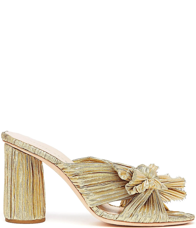 Loeffler Randall Penny Metallic Bow Dress Slide Sandals