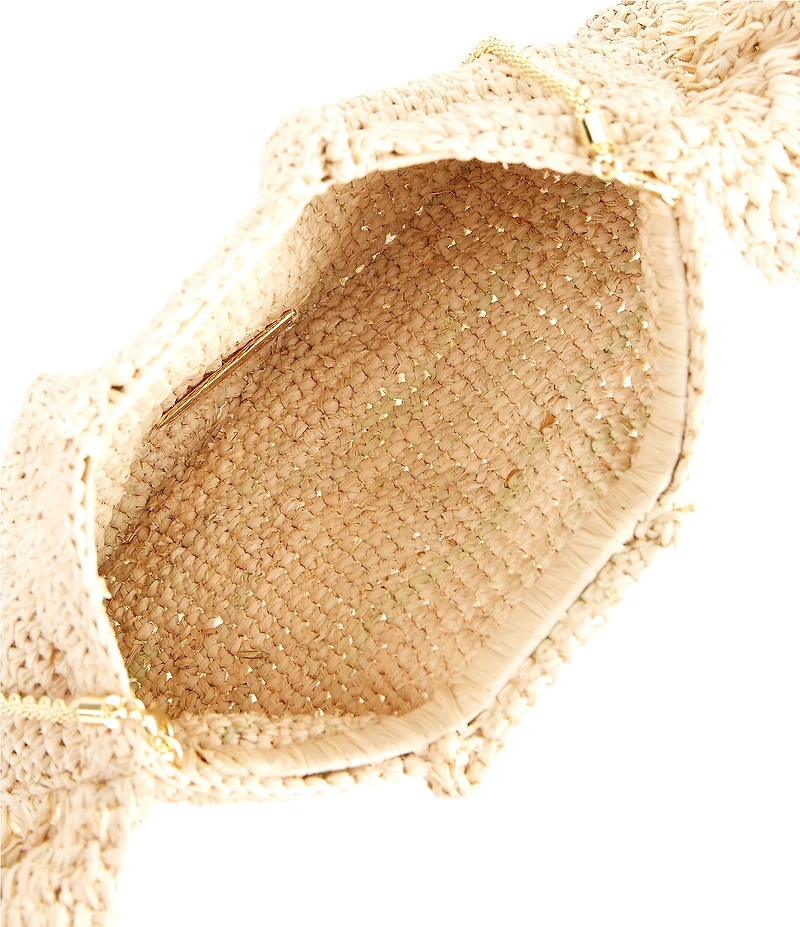 Loeffler Randall Raffia Mavis Ruffle Trim Flat Clutch Bag
