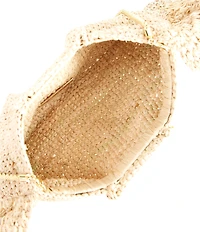 Loeffler Randall Raffia Mavis Ruffle Trim Flat Clutch Bag