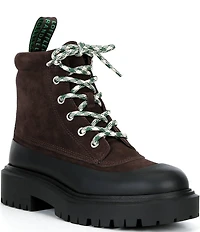 Loeffler Randall Remy Suede Rubber Lug Winter Lace Up Booties