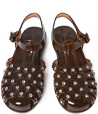 Loeffler Randall Rhys Rhinestone Jelly Fisherman Sandals
