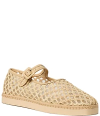 Loeffler Randall Rita Crochet Raffia Mary Jane Flats