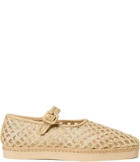 Loeffler Randall Rita Crochet Raffia Mary Jane Flats