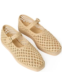 Loeffler Randall Rita Crochet Raffia Mary Jane Flats