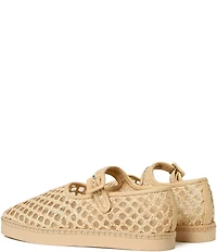 Loeffler Randall Rita Crochet Raffia Mary Jane Flats