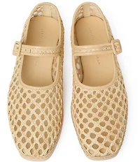 Loeffler Randall Rita Crochet Raffia Mary Jane Flats
