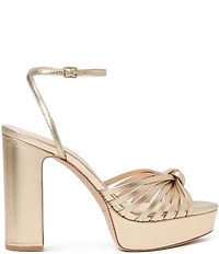 Loeffler Randall Rivka Metallic Leather Ankle Strap Platform Dress Sandals