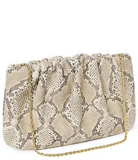 Loeffler Randall Serena Snake Print Gathered Clutch
