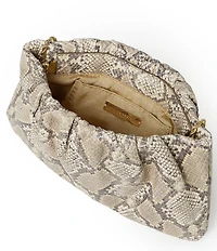 Loeffler Randall Serena Snake Print Gathered Clutch