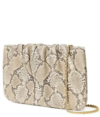 Loeffler Randall Serena Snake Print Gathered Clutch