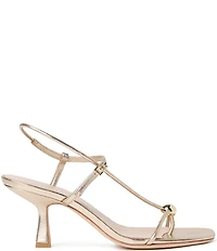Loeffler Randall Triana Metallic Leather Hardware Detail Slingback Dress Sandals