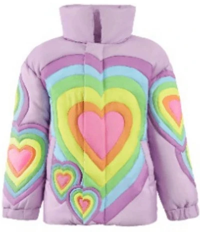Lola + The Boys Girls Rainbow Heart Puffer