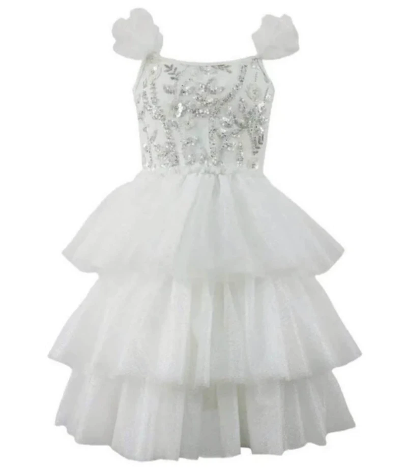 Lola + The Boys Girls Beaded Tulle Shimmer Dress
