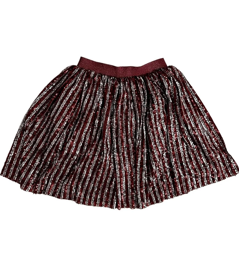 Lola + The Boys Girls A-line Sequin Striped Skirt
