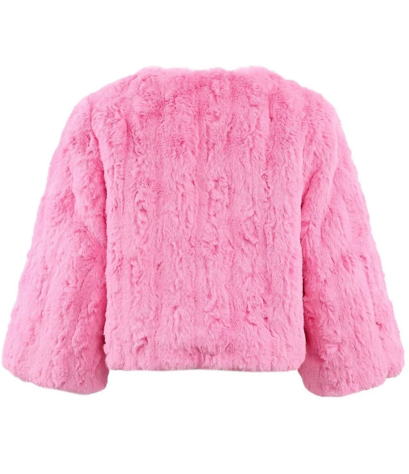 Lola + The Boys Girls Cutie Charms Faux Fur Jacket