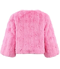 Lola + The Boys Girls Cutie Charms Faux Fur Jacket