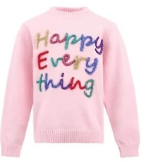 Lola + The Boys Girls Happy Everything Tinsel Sweater