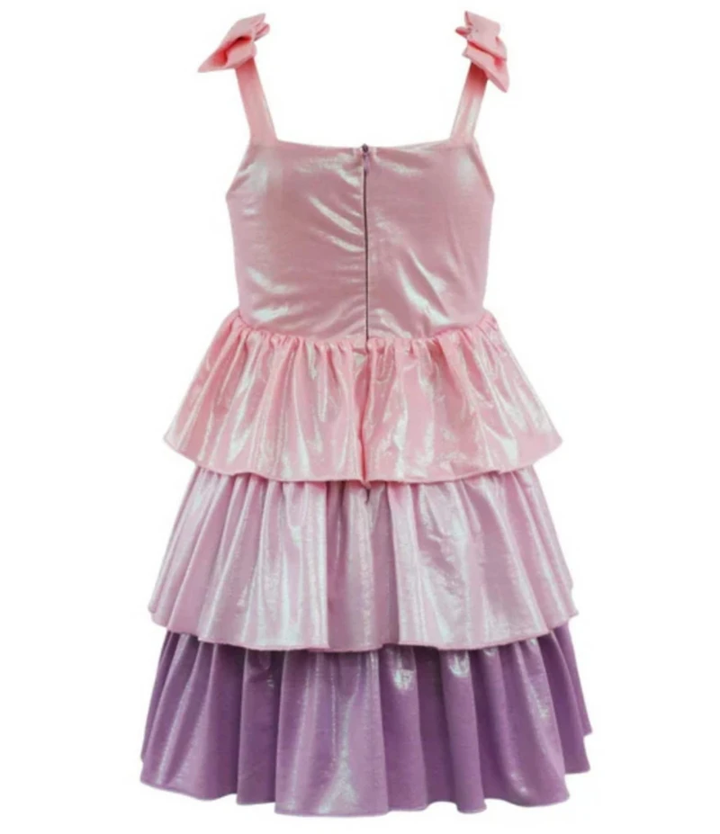 Lola + The Boys Girls Ombre Shimmer Tiered Dress