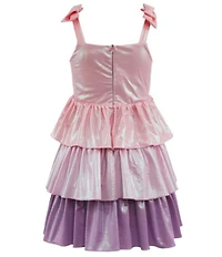 Lola + The Boys Girls Ombre Shimmer Tiered Dress