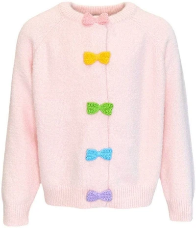 Lola + The Boys Girls Rainbow Button Cardigan
