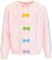 Lola + The Boys Girls Rainbow Button Cardigan