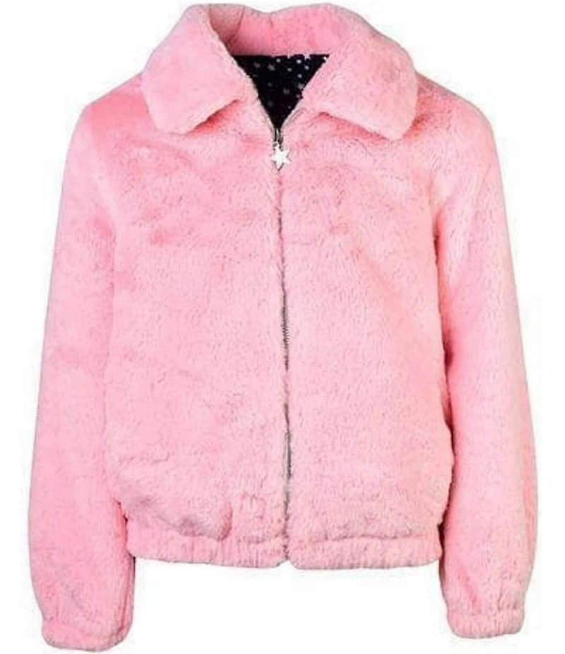 Lola + The Boys Girls Rainbow Faux Fur Coat