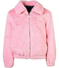 Lola + The Boys Girls Rainbow Faux Fur Coat