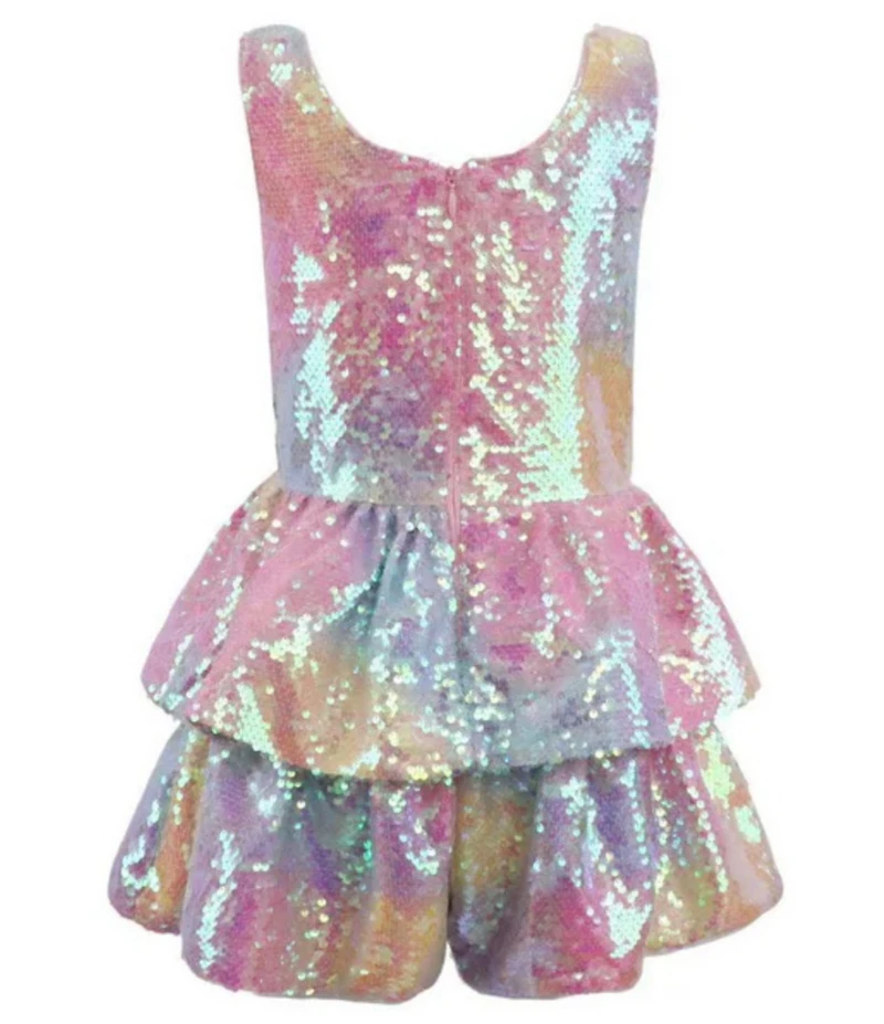 Lola + The Boys Girls Sequin Ombre Romper