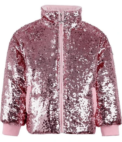 Lola + The Boys Girls Sequin Puffer Jacket