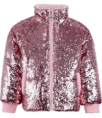 Lola + The Boys Girls Sequin Puffer Jacket