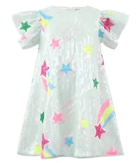 Lola + The Boys Girls Shooting Star Sequin Dress