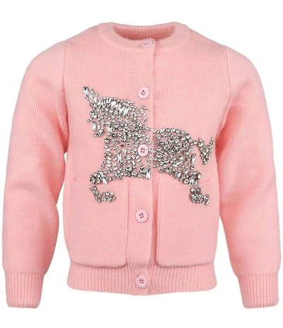 Lola + The Boys Girls Unicorn Gem Cardigan