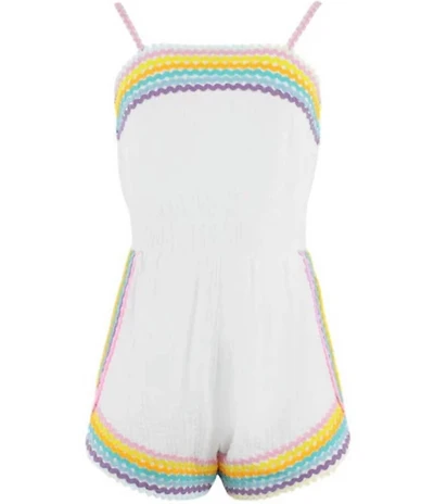 Lola + The Boys Girls White Rainbow Summer Romper
