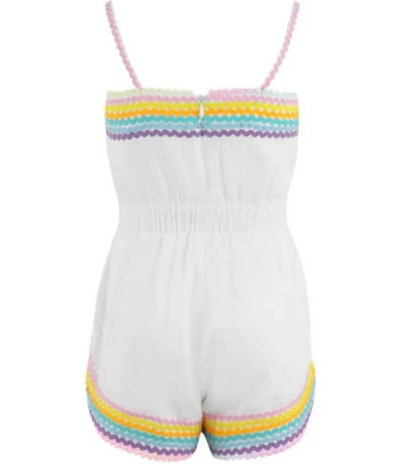 Lola + The Boys Girls White Rainbow Summer Romper