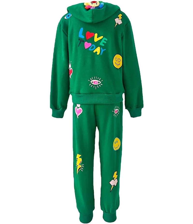 Lola + The Boys Girls You Rock Doodle Hoodie & Joggers Set