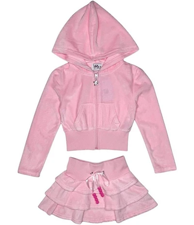 Lola + The Boys Little/Big Girls Long Sleeves Hood Velour Margot 2-Piece Set