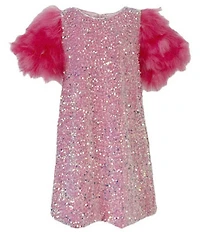 Lola + The Boys Little/Big Girls Jade Feather Party Dress