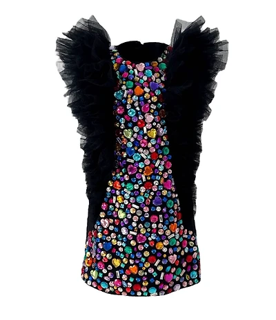 Lola + The Boys Little/Big Girls Bejeweled Gem Dress