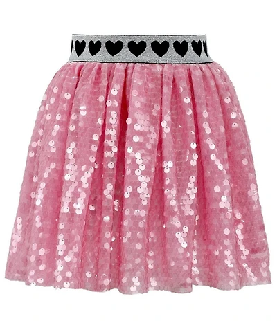 Lola + The Boys Little/Big Girls Bubble Gum Sequin Skirt