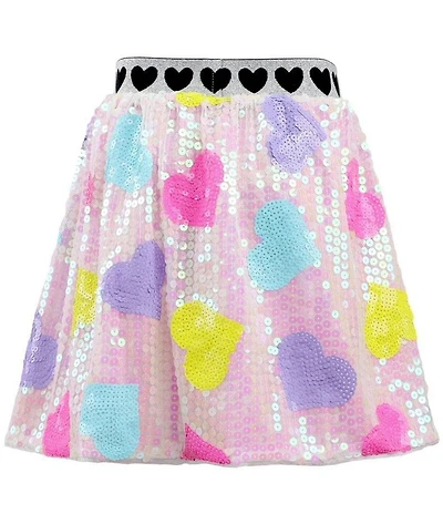 Lola + The Boys Little/Big Girls Candy Hearts Sequin Skirt