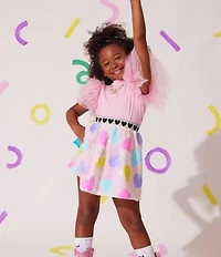 Lola + The Boys Little/Big Girls Candy Hearts Sequin Skirt